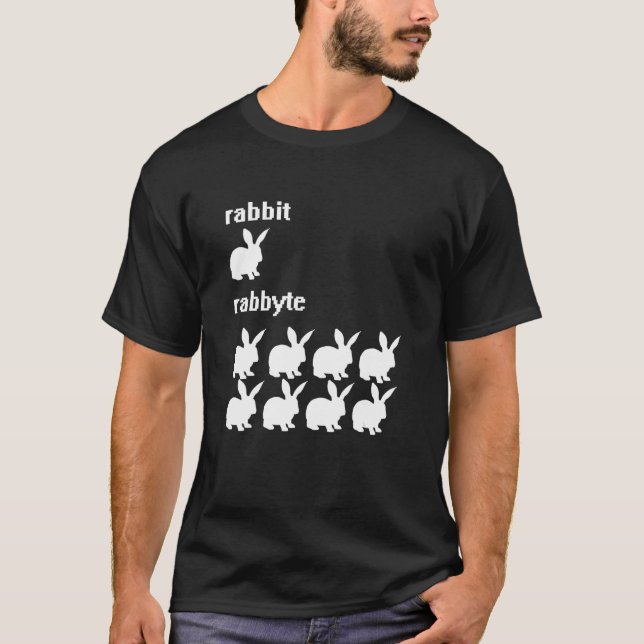 Camiseta Nerdy Rabbit Bit Byte Computer Scientist T-Shirt (Frente)