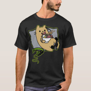 Camiseta Nerdy Ramen Carregando Jogo De Gamer De Comida Em