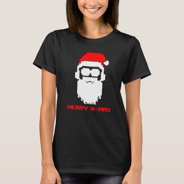 Camiseta Nerdy Santa Claus Merry Christmas Xmas Party (Frente)