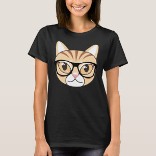 Camiseta Nerdy Tabby Cat com óculos