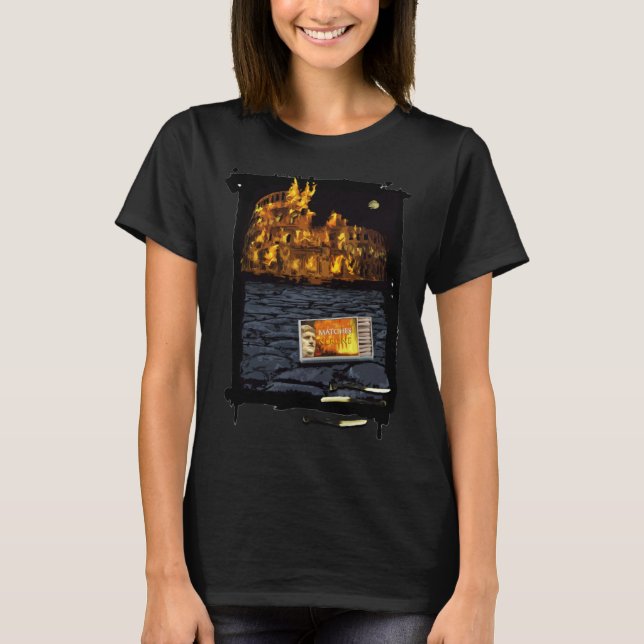 Camiseta Nero Burns Rome  Joke Italian Souvenir (Frente)