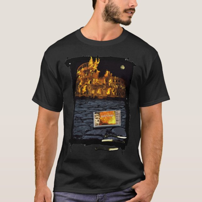 Camiseta Nero Burns Rome  Joke Italian Souvenir (Frente)