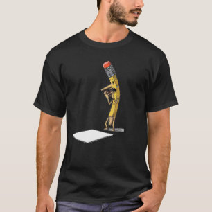 Camiseta Nervosa Lápis Cartoon Engraçada T-Shirt
