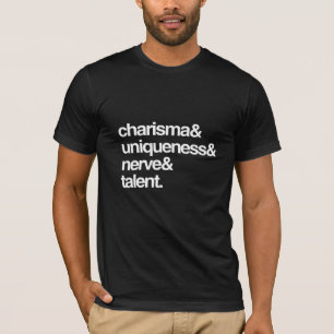 Camiseta Nervoso e Talento de exclusividade do carisma