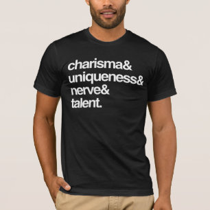 Camiseta Nervoso e Talento de exclusividade do carisma
