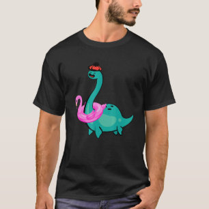 Camiseta Nessie Pink Flamingo Inflável Loch Ness Monster