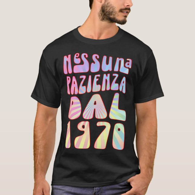 Camiseta Nessuna Pazienza Dal 1970 53 Ani Compleanno Retrò (Frente)