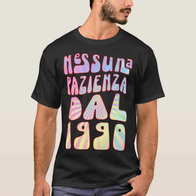Camiseta Nessuna Pazienza Dal 1990 33 Ani Compleanno Retrò  (Frente)