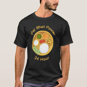 Camiseta Netali Engraçado Dizendo Dal Bhat Power 24 Horas