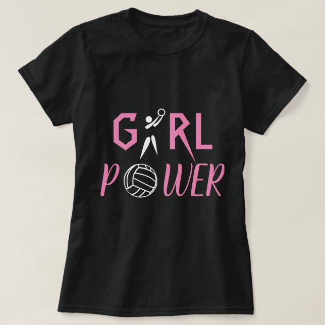 Camiseta Netball do poder da menina do divertimento (Frente do Design)