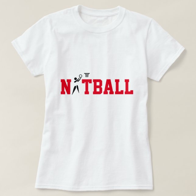 Camiseta Netball do tema do clipart do jogador do GS do (Frente do Design)