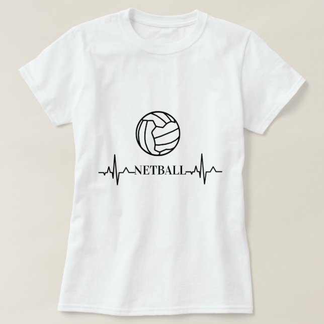 Camiseta Netball feito sob encomenda do tema da pulsação do (Frente do Design)