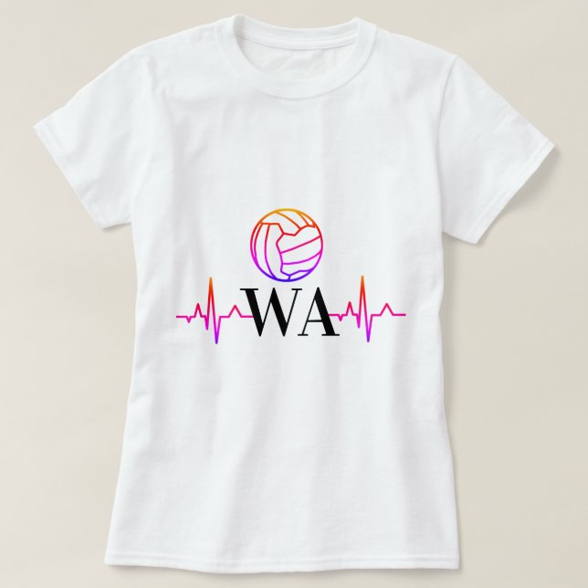 Camiseta Netball feito sob encomenda do tema da pulsação do (Frente do Design)
