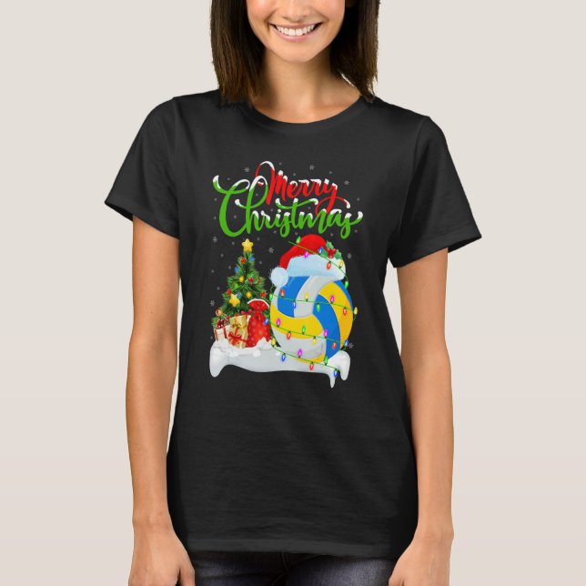 Camiseta Netball Sports   Xmas Decoration Santa Netball Chr (Frente)