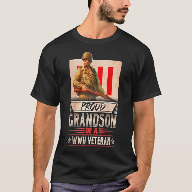 Camiseta neto orgulhoso de um veterano wwii (Frente)