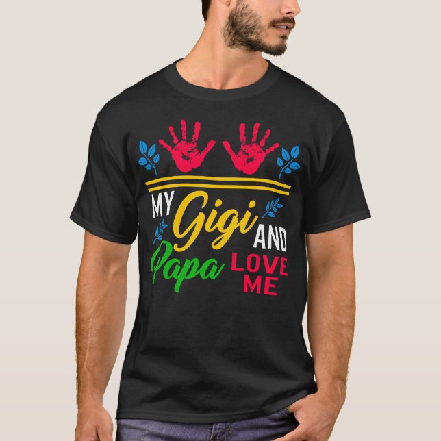 Camiseta Netos Camisa, Minha Gigi E Papai Me Ama Bonita (Frente)