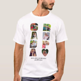 Camiseta NETOS de Colagem de Fotografias GRANDPA Nome Letra