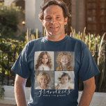 Camiseta Netos fazem da vida a grande colagem de fotos 4<br><div class="desc">Um presente pensativo para avós, este design de camisa personalizado apresenta um modelo de 4 fotos para personalizar com fotos dos netos. Uma combinação do moderno guião manuscrito combinado com uma fonte moderna sans serif que diz "netos fazem a vida grandiosa!" Crie memórias duradouras com este design na moda que...</div>