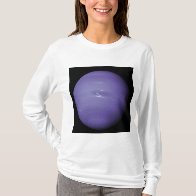 Camiseta Netuno azul bonito, como visto do espaço, NASA (Frente)