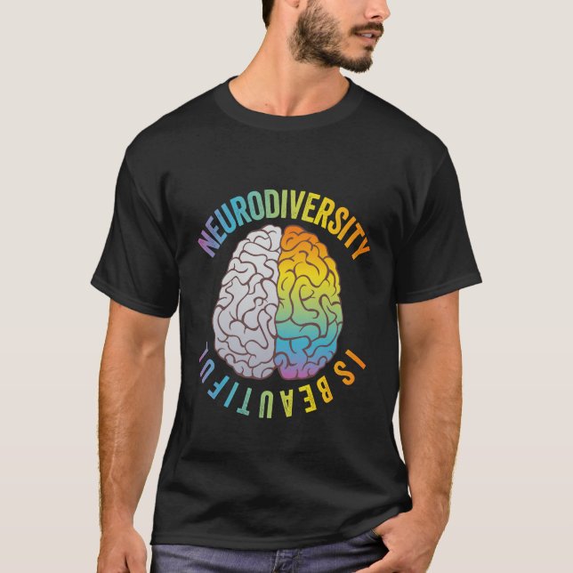 Camiseta Neuro Diversidade é Bela Asa Mental Adhd (Frente)