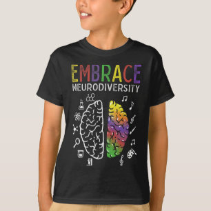 Camiseta Neurodiversidade Abraça Adhd Autismo Cérebro Asd