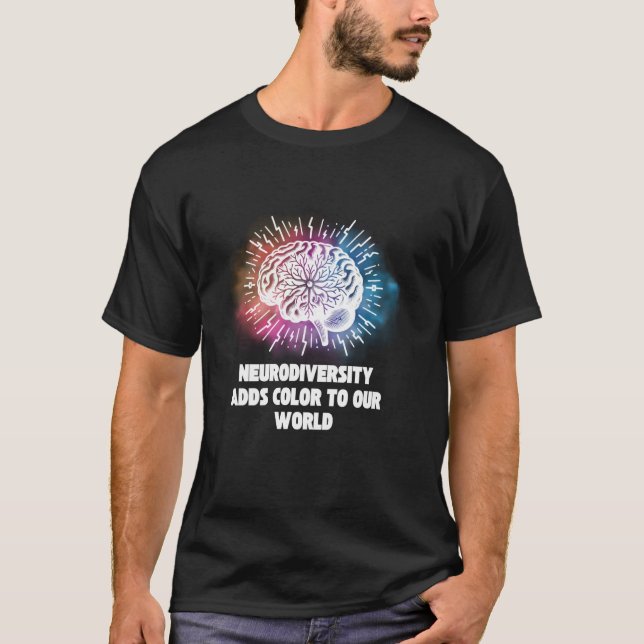 Camiseta Neurodiversidade adiciona cor ao nosso mundo (Frente)
