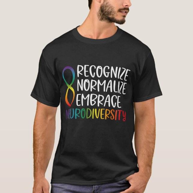 Camiseta Neurodiversidade Arco-Íris Infinito (Frente)