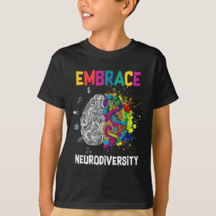 Camiseta Neurodiversidade Celebra Autismo Do Cérebro Do Esp