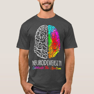 Camiseta Neurodiversidade Celebra Autismo Do Cérebro Do Esp