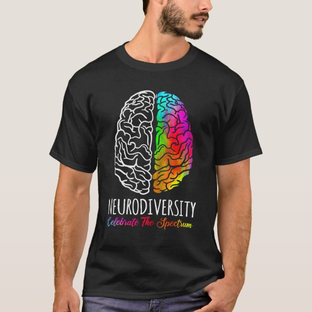 Camiseta Neurodiversidade Celebra Autismo Do Cérebro Do Esp (Frente)