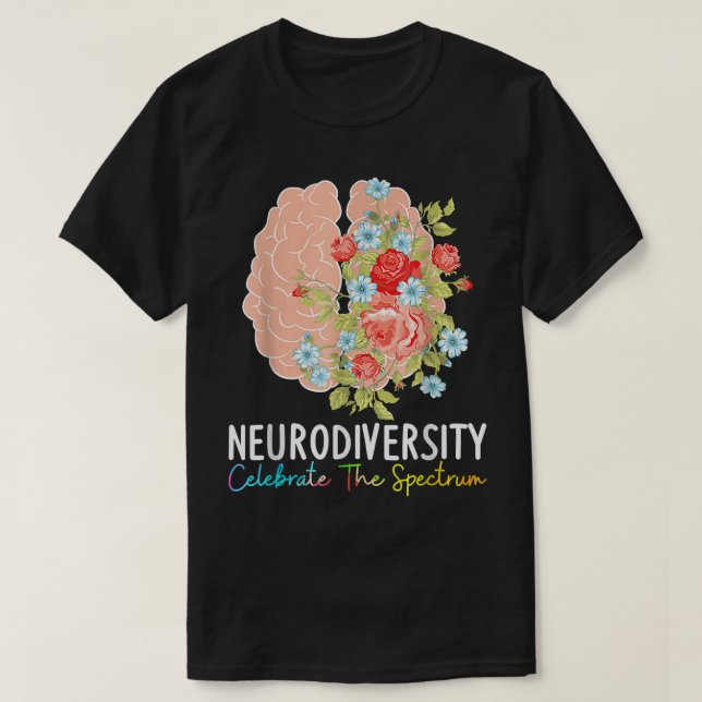 Camiseta Neurodiversidade celebra o espectro ADHD Brain A (Frente do Design)