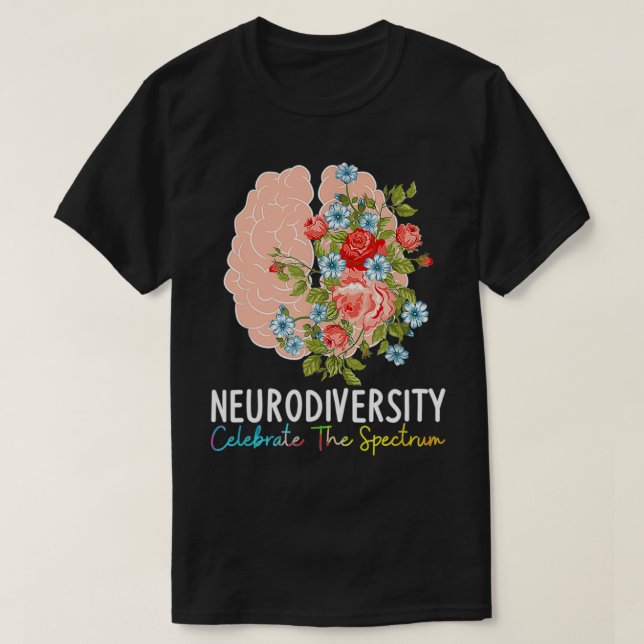Camiseta Neurodiversidade celebra o espectro ADHD Brain A (Frente do Design)