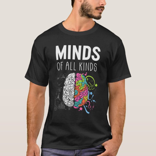 Camiseta NeuroDiversidade Cérebro ADHD Autismo Sensibilizaç (Frente)