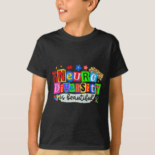 Camiseta Neurodiversidade é belo leopardo engraçado autismo