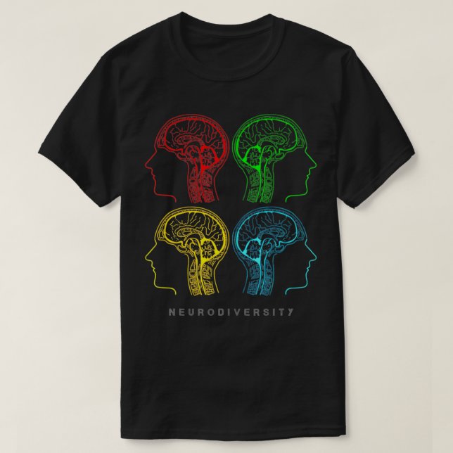 Camiseta Neurodiversidade para TDAH e Cérebro Autismo  (Frente do Design)