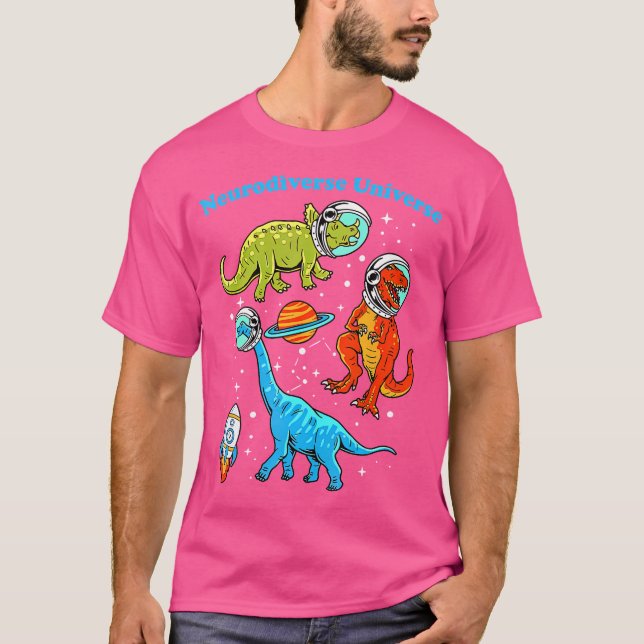 Camiseta Neurodiversificado Espaço dos Dinossauros Universo (Frente)
