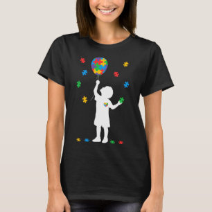 Camiseta Neurodiversity Autism Sensibilização Boy Holding B
