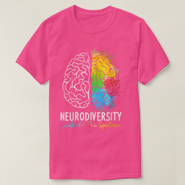 Camiseta Neurodiversity - Autism Spectrum ASD ADHD Rainbow  (Frente do Design)