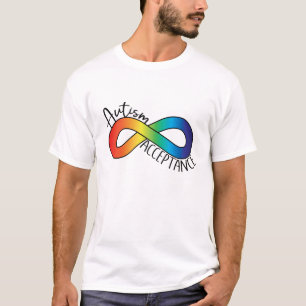 Camiseta Neurodiversity Autismo Aceitação Arco-Íris Bot