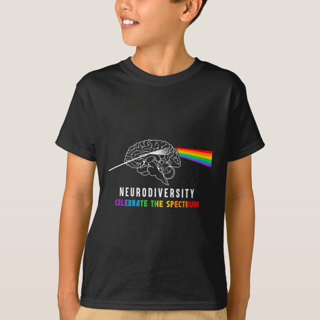 Camiseta Neurodiversity Autismo Espectro Cérebro Asd Chuva  (Frente)