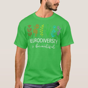 Camiseta Neurodiversity Autismo Sensibilização ADHD Flor Au