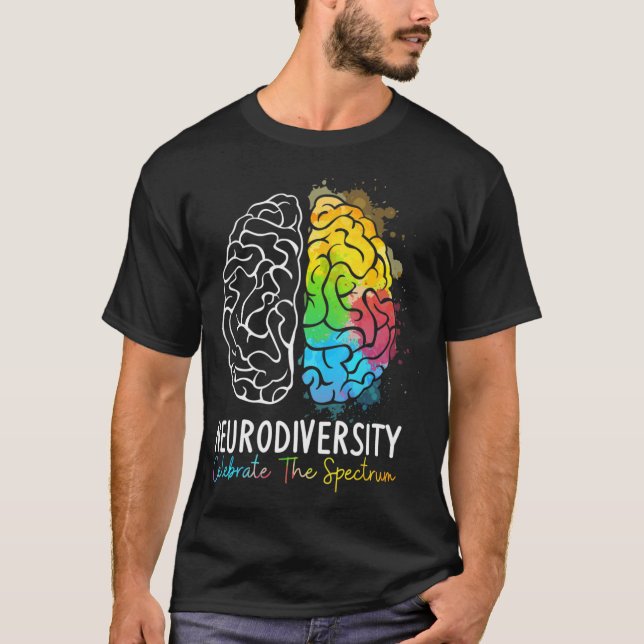 Camiseta Neurodiversity Autismo Spectrum ASD ADHD Rainbow B (Frente)