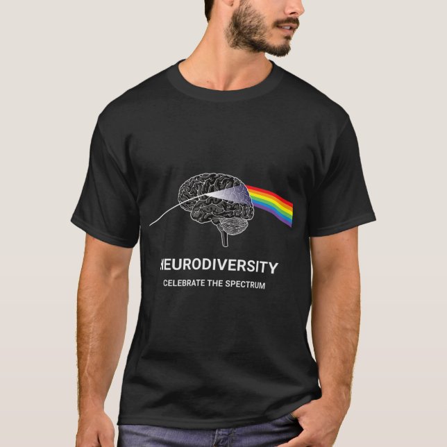Camiseta Neurodiversity Autismo Spectrum ASD ADHD Rainbow B (Frente)