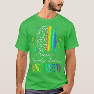 Camiseta Neurodiversity Autismo Spectrum ASD ADHD Rainbow B