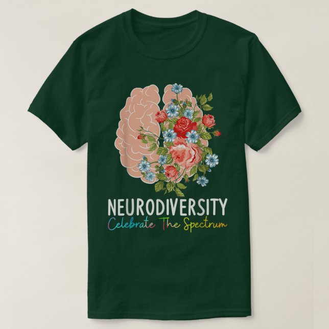 Camiseta Neurodiversity Celebrate The Spectrum ADHD Brain A (Frente do Design)