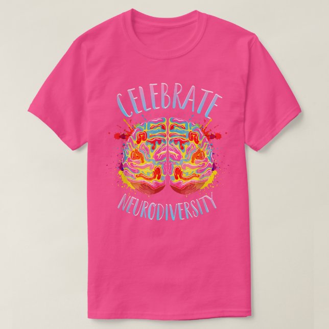 Camiseta Neurodiversity Celebrate The Spectrum ADHD Brain A (Frente do Design)