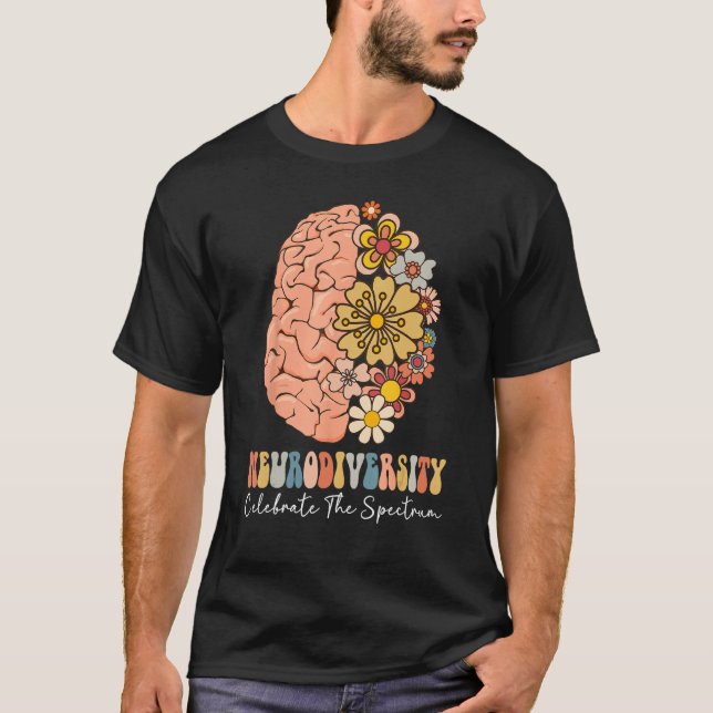 Camiseta Neurodiversity celebrate the spectrum Brain Autism (Frente)