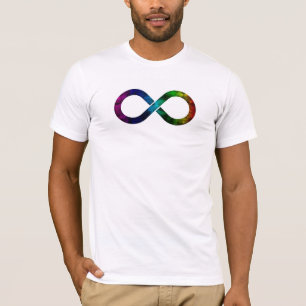 Camiseta Neurodiversity infinity watercolor sobre preto