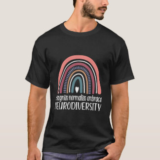 Camiseta Neurodiversity Rainbow Autism Neurodivergent Adhd