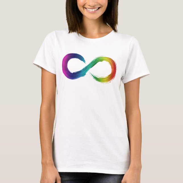 Camiseta Neurodiversity Rainbow Infinity Shirt  (Frente)
